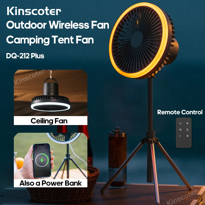 Portable 10000mAh Oscillating Fan – Wireless & Powerful