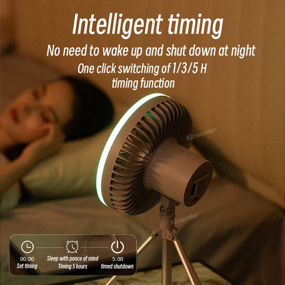 Portable 10000mAh Oscillating Fan – Wireless & Powerful